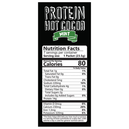 Mint Protein Hot Chocolate - High Protein & Low in Carbs, Keto-Friendly - Wholesome Provisions