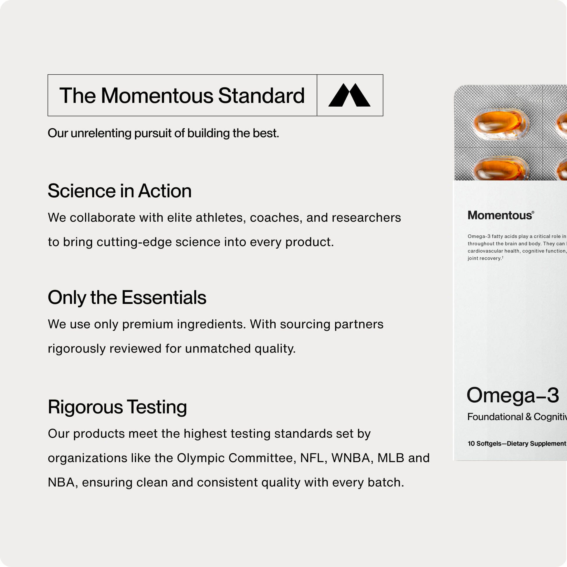 Omega-3 Travel Packs - Momentous - The Track and Field Store