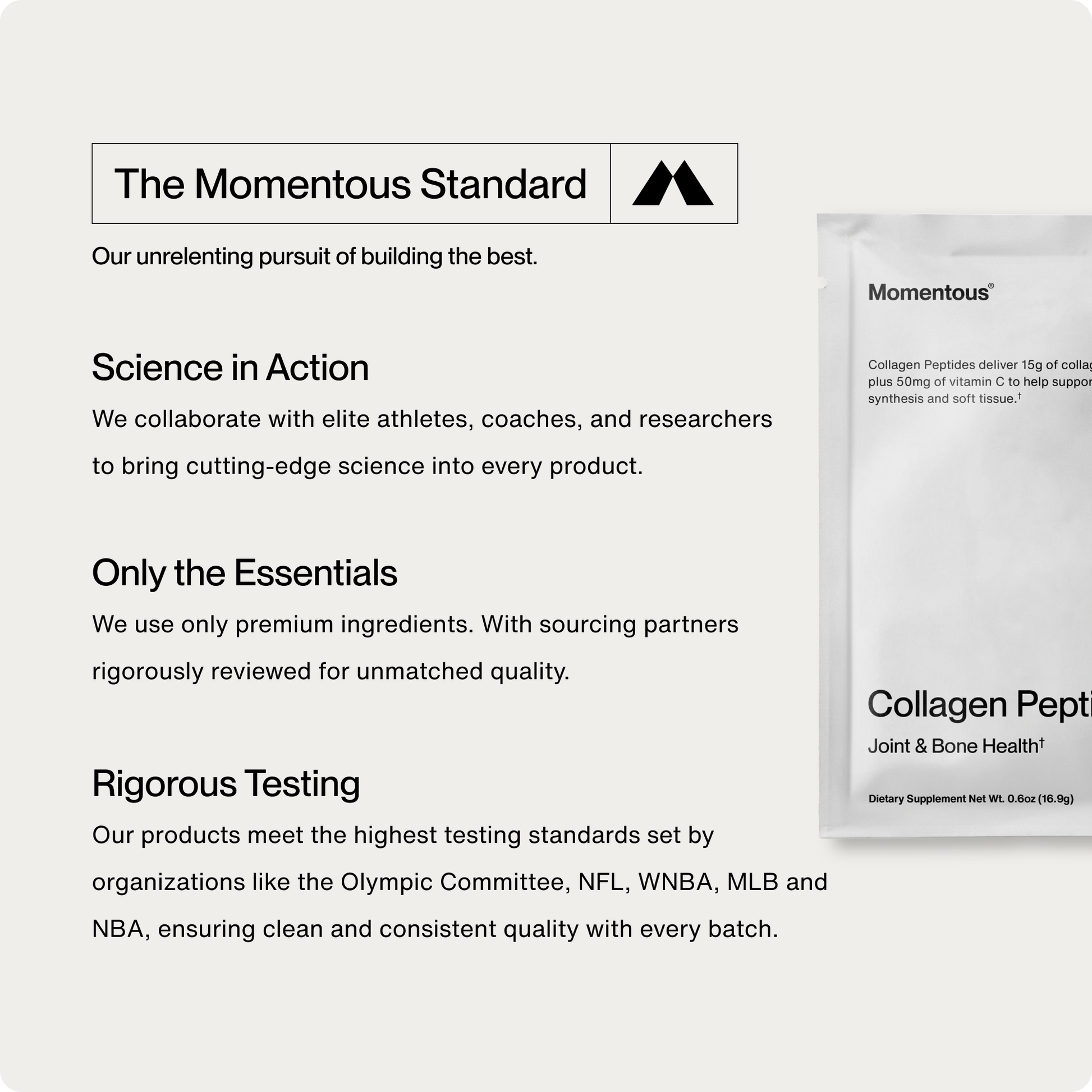 Collagen Peptides 10-Travel Packs - Momentous - The Track and Field Store