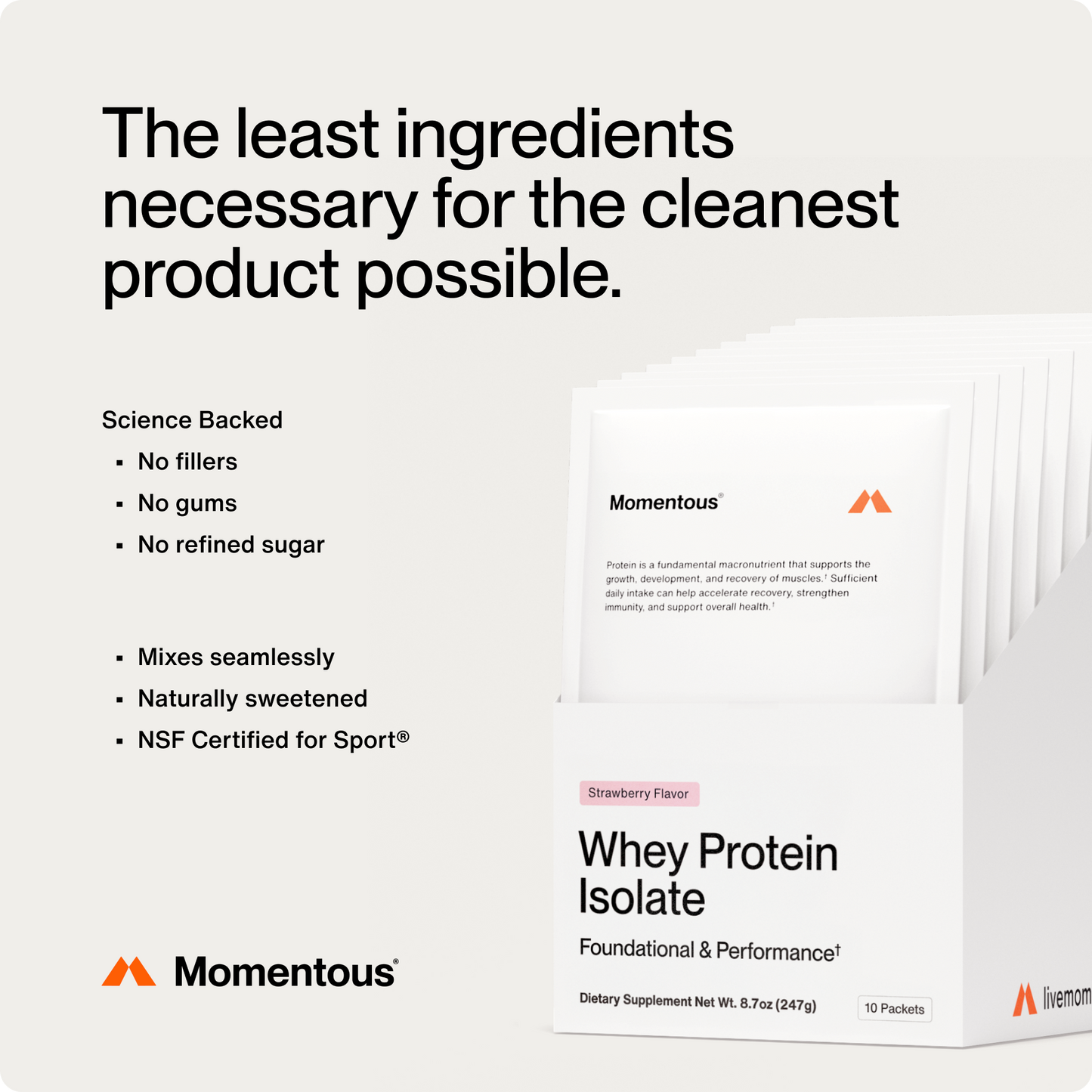 Grass-Fed Whey Protein 10-Travel Packs - Momentous