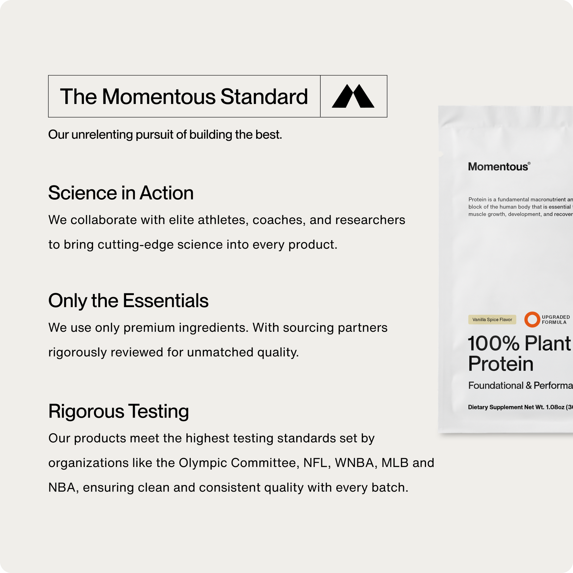 100% Plant Protein 10-Travel Packs - Momentous - The Track and Field Store