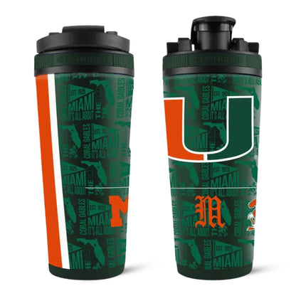 Officially Licensed University of Miami 26oz Ice Shaker Ice Shaker
