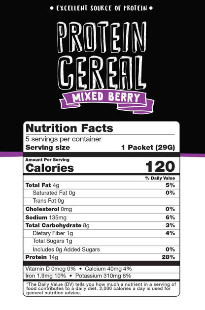 Mixed Berry Protein Cereal - High Protein & Fiber, Low Carb - Wholesome Provisions