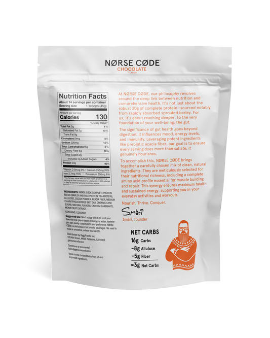 NØRSE CØDE Chocolate Plant Protein Powder - The Track and Field Store