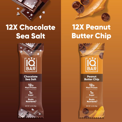 Chocolate Sea Salt & Peanut Butter Chip (24 Bars) - IQ Bar - The Track and Field Store
