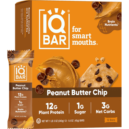 Peanut Butter Chip (12 Bars) - IQ Bar - The Track and Field Store