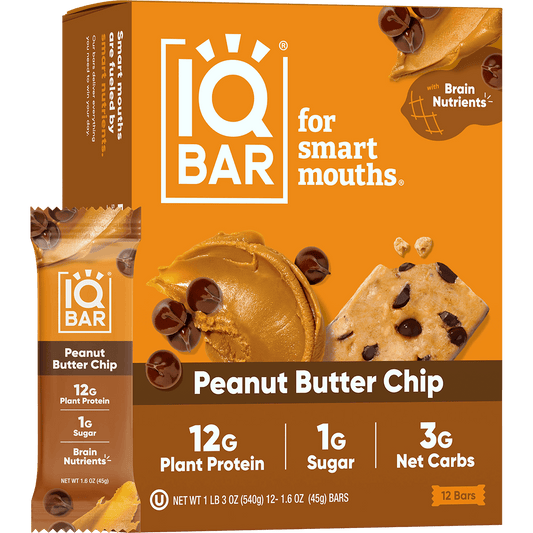 Peanut Butter Chip (12 Bars) - IQ Bar - The Track and Field Store