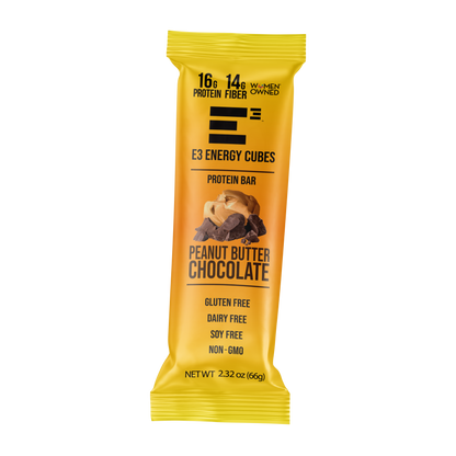 Peanut Butter & Chocolate E3 Energy Cubes - Protein Bars (12 bars) - The Track and Field Store