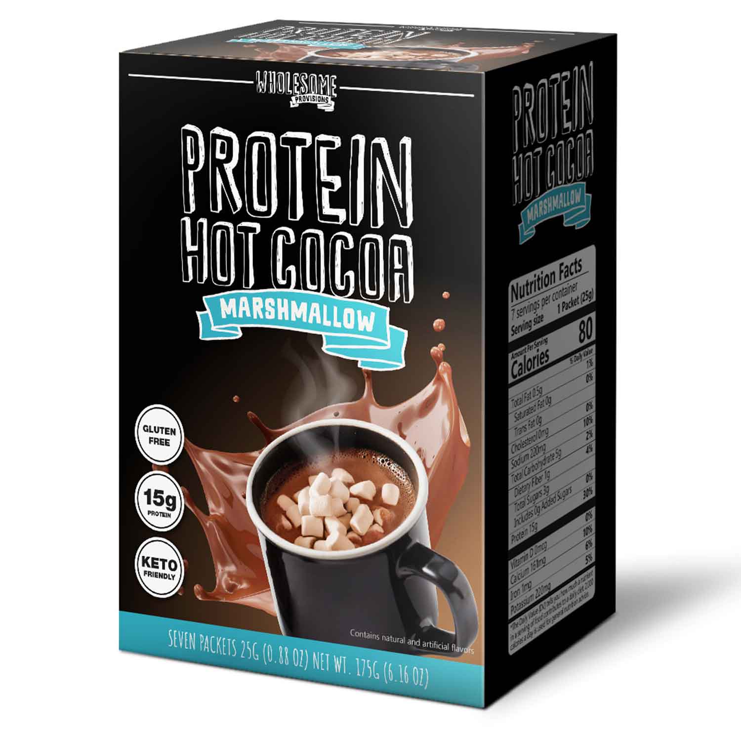 Protein Hot Chocolate with Mini Marshmallows - High Protein & Low in Carbs, Keto-Friendly - Wholesome Provisions - The Track and Field Store