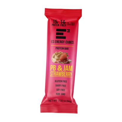 PB & Jam - Strawberry E3 Energy Cubes - Protein Bars (12 bars)