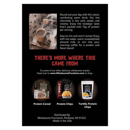 Protein Hot Chocolate - High Protein & Low in Carbs, Keto-Friendly - Wholesome Provisions - The Track and Field Store