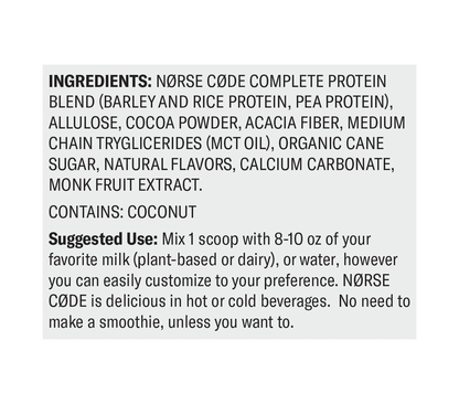 NØRSE CØDE Chocolate Plant Protein Powder - The Track and Field Store