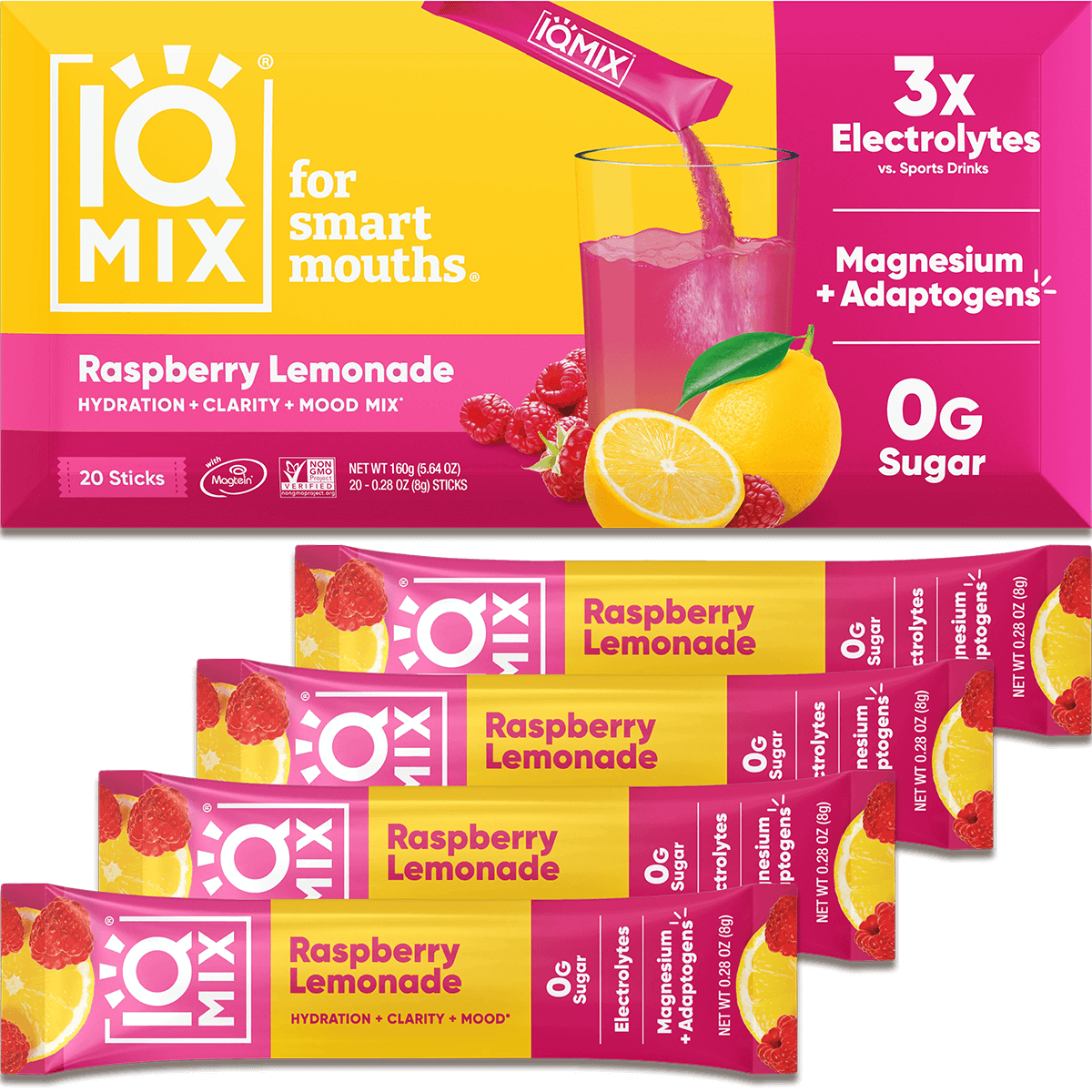 Raspberry Lemonade (20 Sticks) - IQ Bar - The Track and Field Store