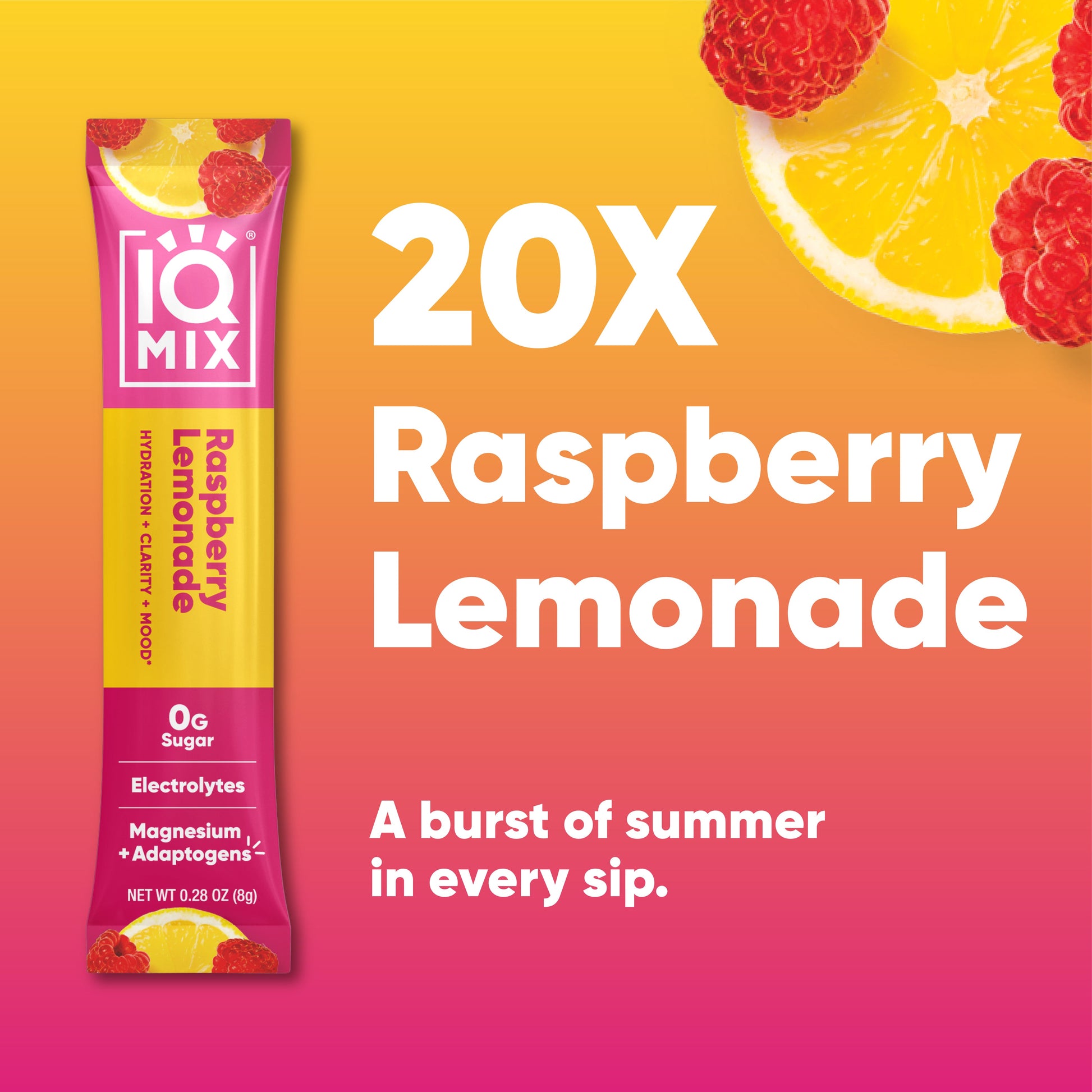 Raspberry Lemonade (20 Sticks) - IQ Bar - The Track and Field Store