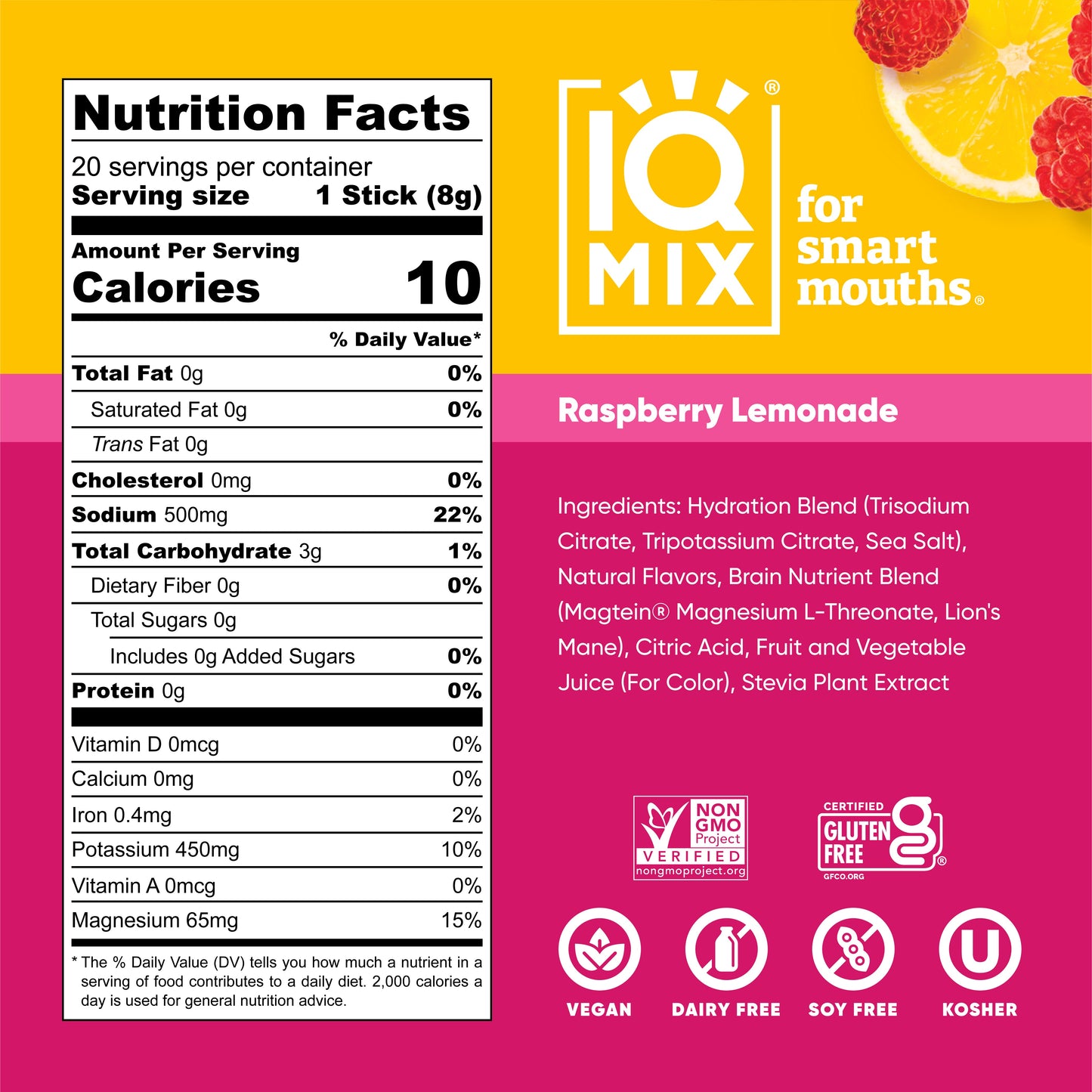 Raspberry Lemonade (20 Sticks) - IQ Bar - The Track and Field Store