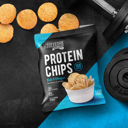 Protein Chips - Sea Salt Vinegar, High Protein & Fiber, Low Carb - Wholesome Provisions - The Track and Field Store