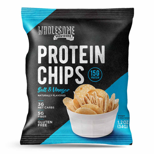 Protein Chips - Sea Salt Vinegar, High Protein & Fiber, Low Carb - Wholesome Provisions