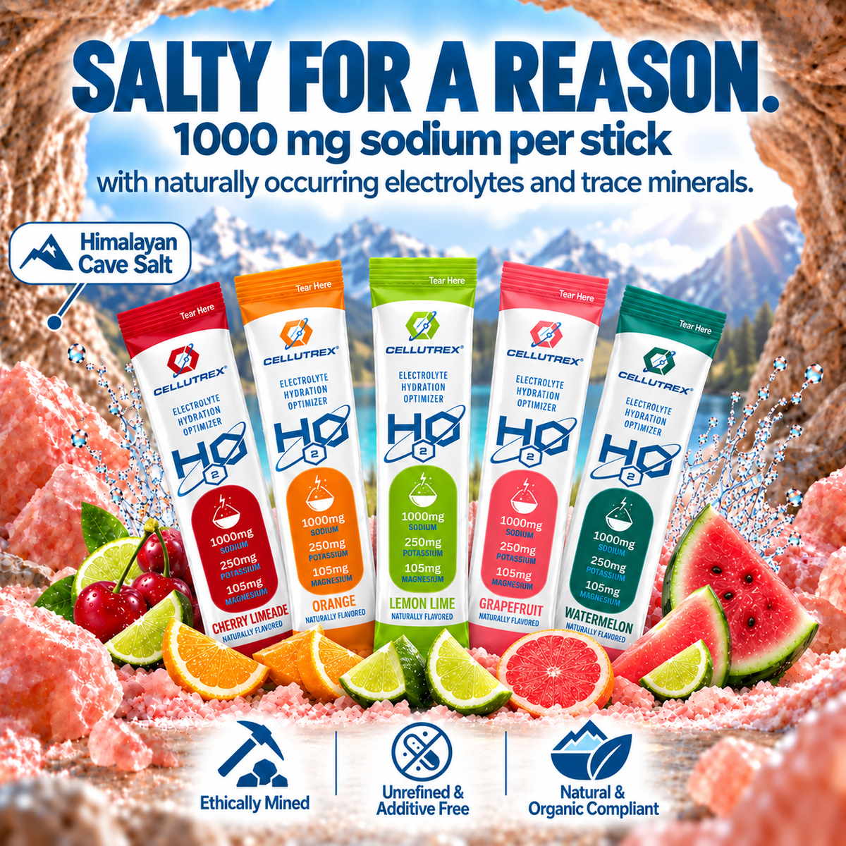 H2O ELECTROLYTES™ - Family Hydration Pack (100 Count Variety) | Zero Sugar Electrolyte Powder
