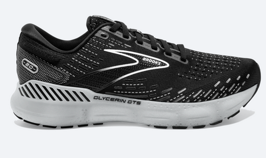 Women's Glycerin GTS 20 - Black, White, and Alloy - BROOKS - The Track and Field Store