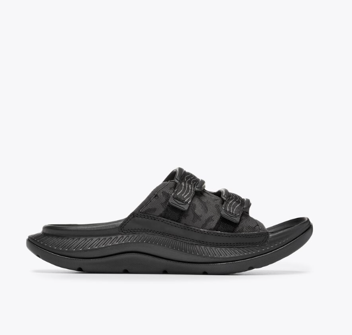All Gender Ora Luxe Recovery Slide Sandal - Black - HOKA - The Track and Field Store