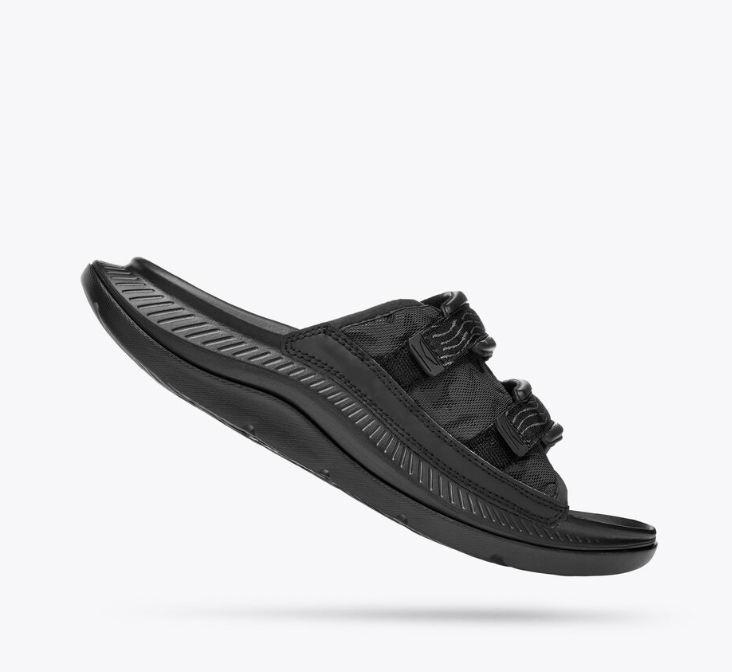 All Gender Ora Luxe Recovery Slide Sandal - Black - HOKA - The Track and Field Store