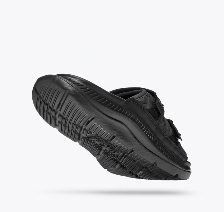 All Gender Ora Luxe Recovery Slide Sandal - Black - HOKA - The Track and Field Store
