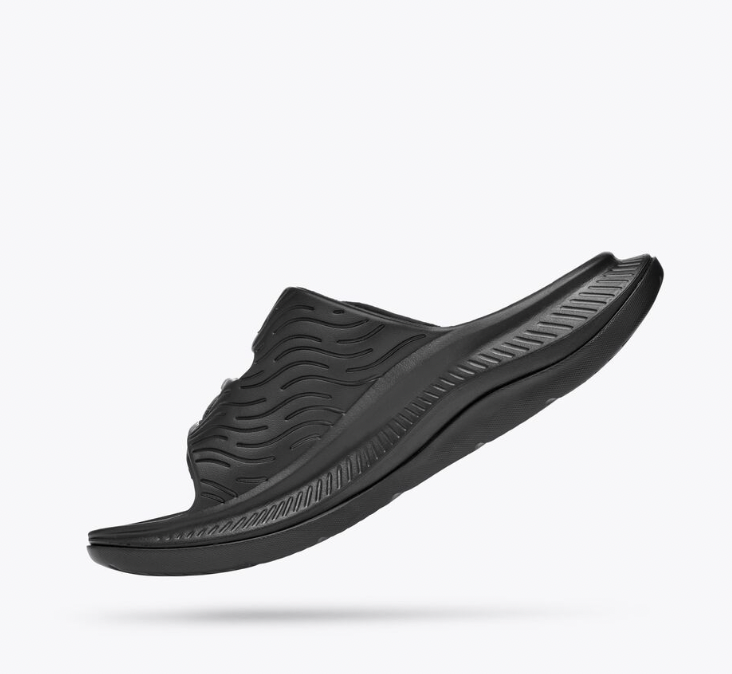 All Gender Ora Luxe Recovery Slide Sandal - Black - HOKA - The Track and Field Store