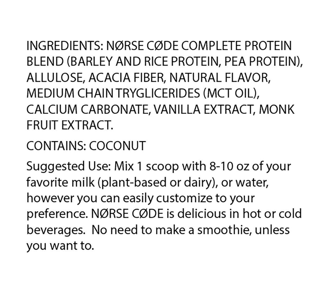 NØRSE CØDE Vanilla Plant Protein Powder - The Track and Field Store