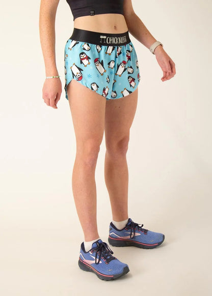 Women's Slippery Bois Penguins 1.5" Split Shorts - ChicknLegs Triathlete Store