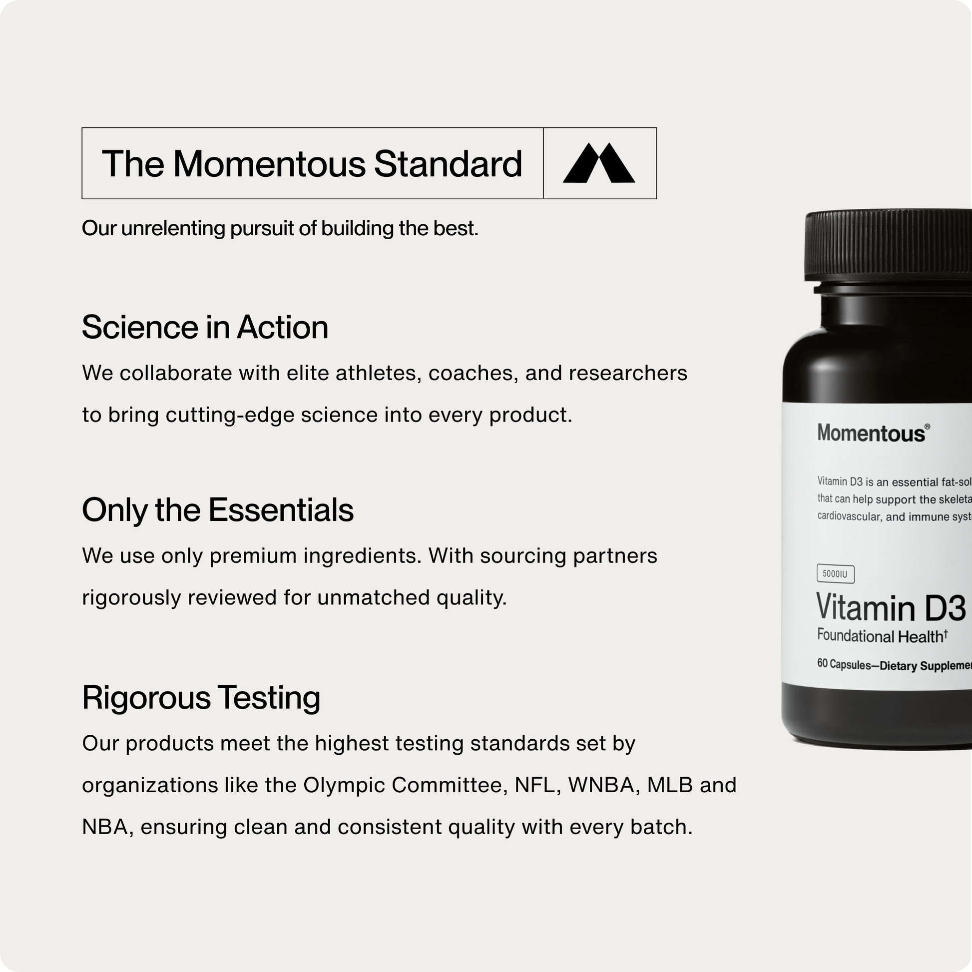 Vitamin D3 5000 IU - Momentous - The Track and Field Store