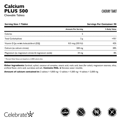 Chewable Calcium Citrate, 500mg