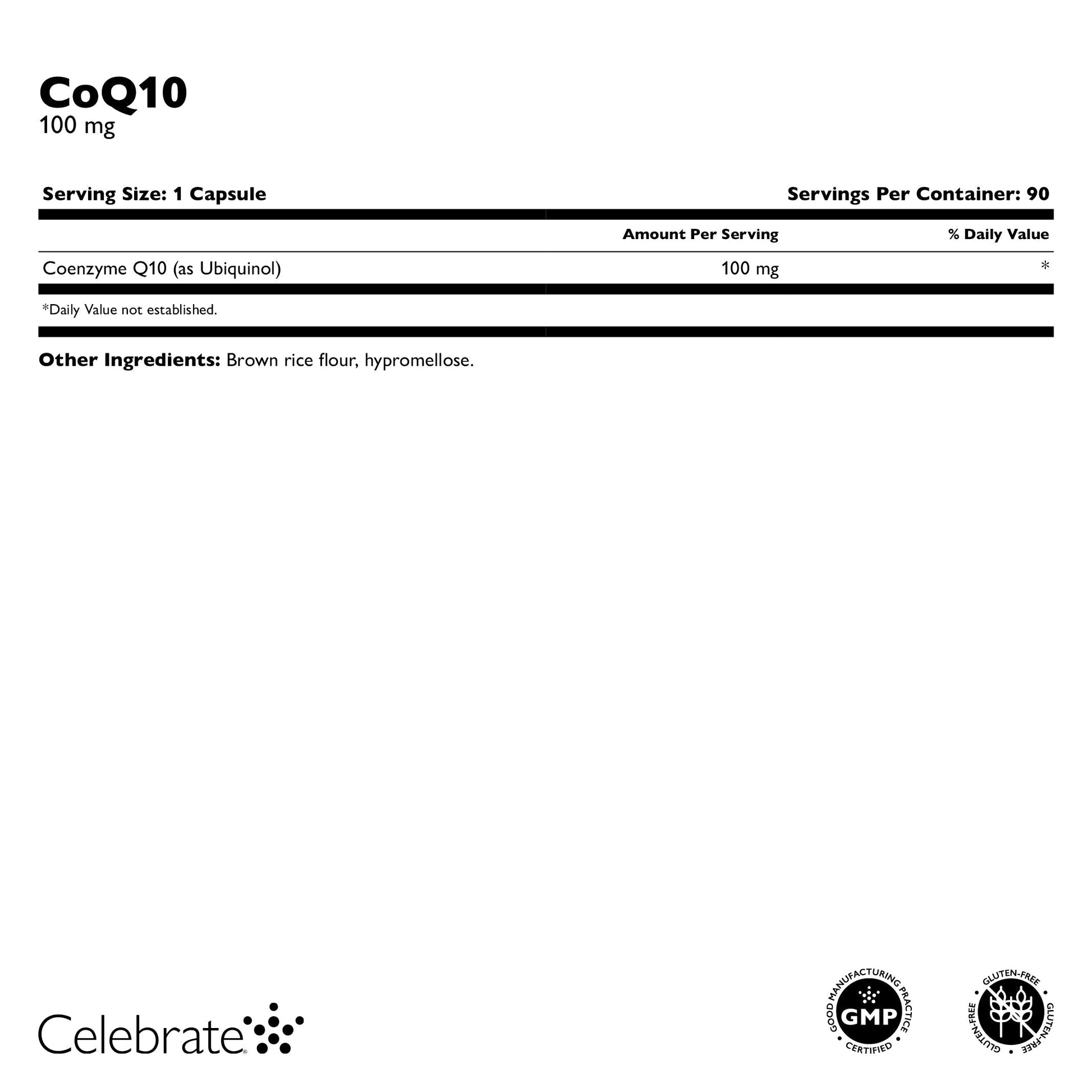 CoQ10 (Coenzyme Q10), 100mg - Celebrate Vitamins Celebrate Vitamins