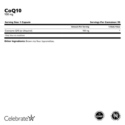 CoQ10 (Coenzyme Q10), 100mg - Celebrate Vitamins Celebrate Vitamins