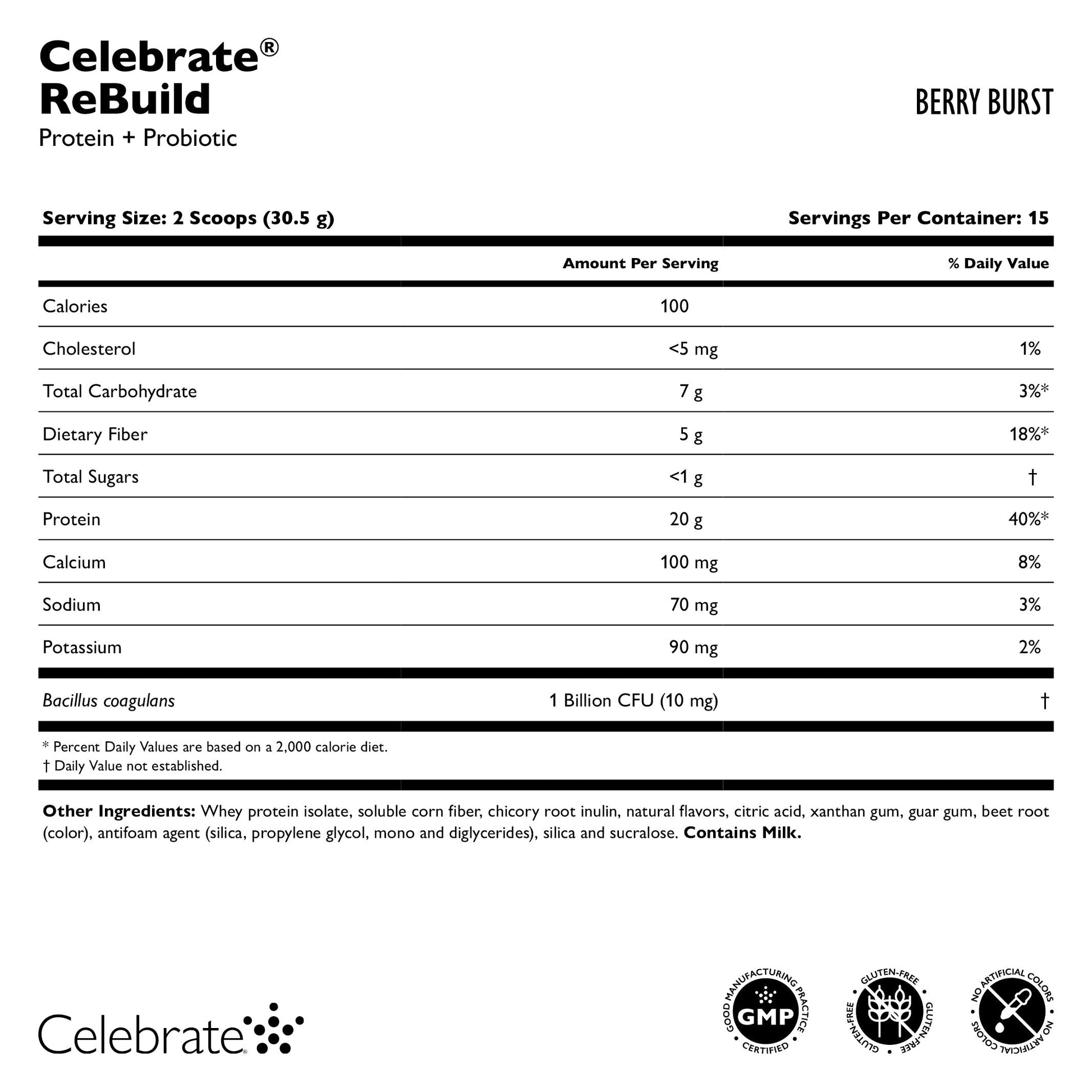 Celebrate® ReBuild Protein + Probiotic Powder - Celebrate Vitamins Celebrate Vitamins