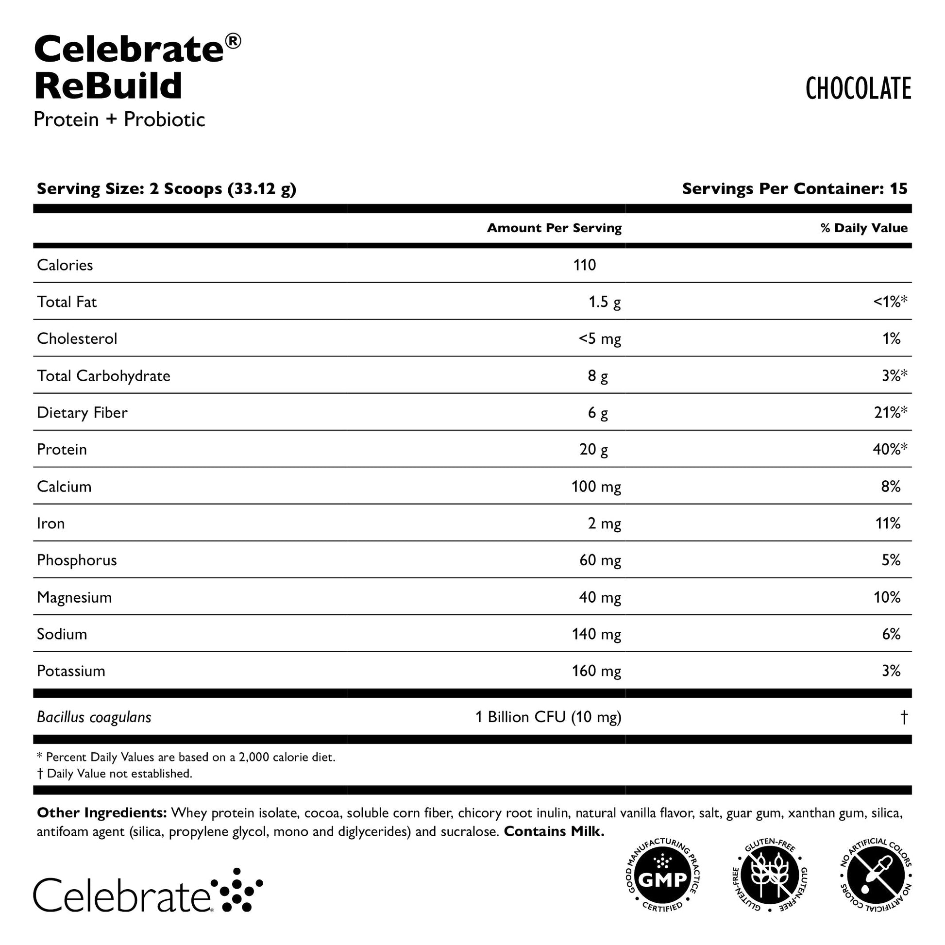 Celebrate® ReBuild Protein + Probiotic Powder - Celebrate Vitamins Celebrate Vitamins