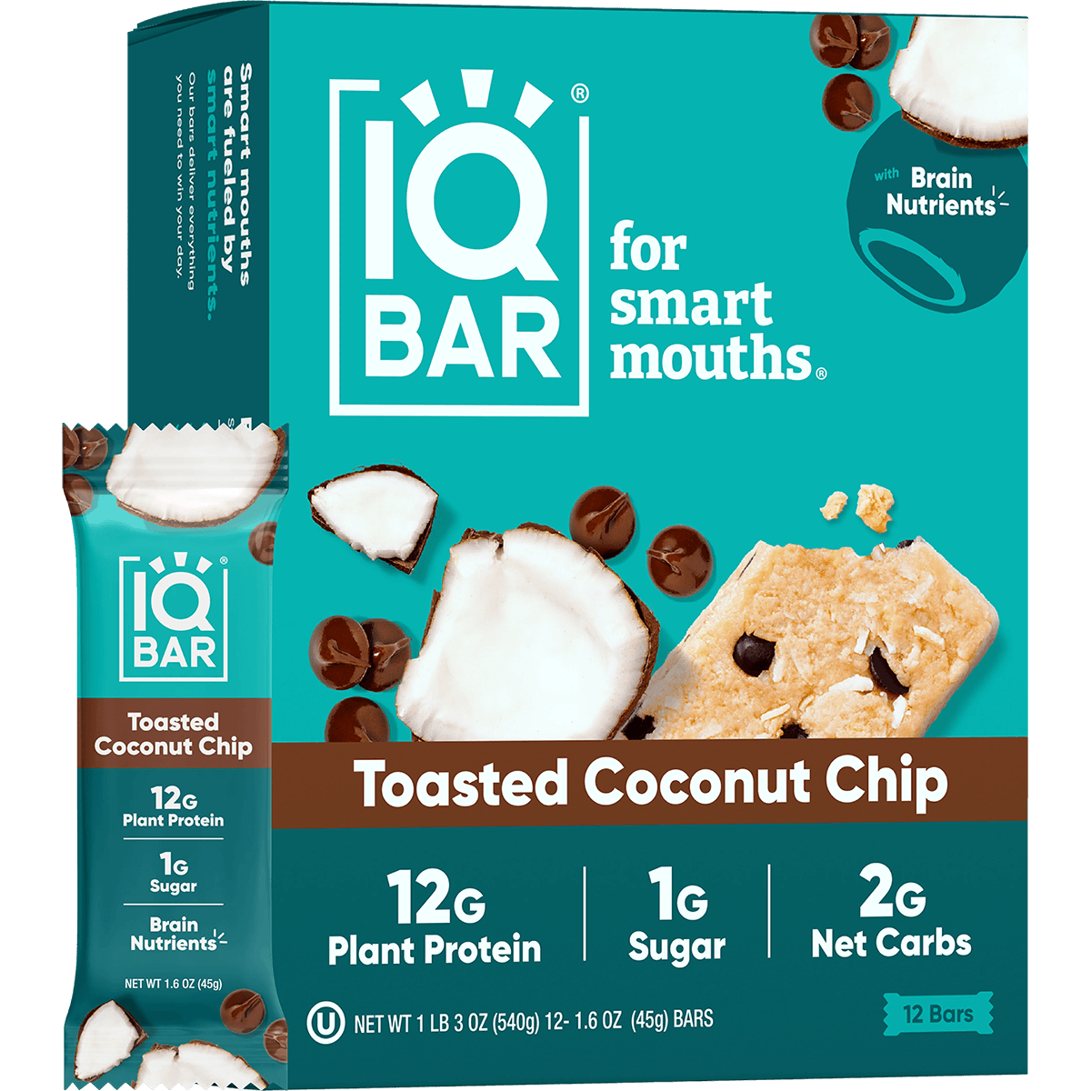 Toasted Coconut Chip (12 Bars) - IQ Bar - The Track and Field Store