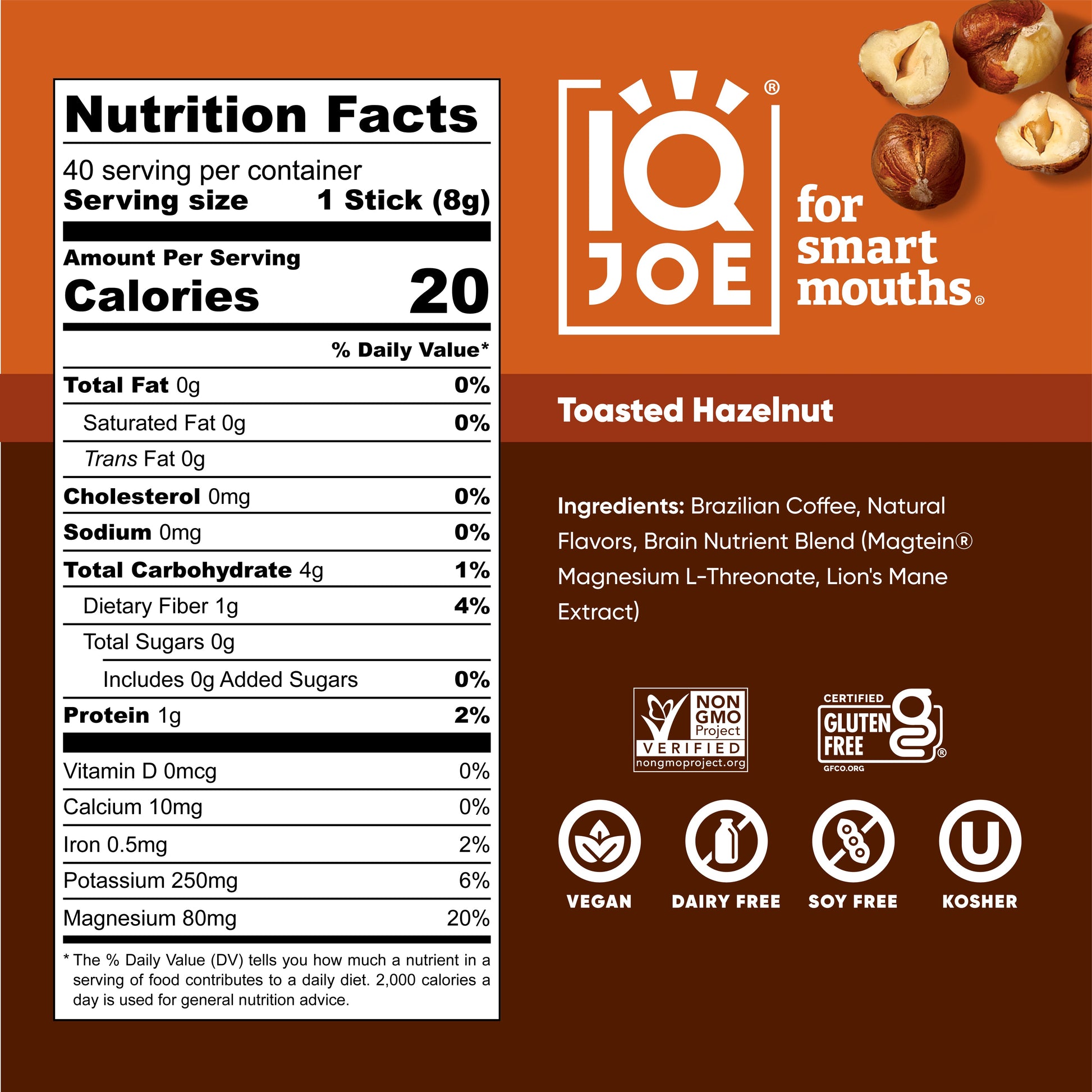 Toasted Hazelnut (40 Sticks) - IQ Bar - The Track and Field Store