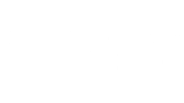 This is The Track and Field Store's logo in white