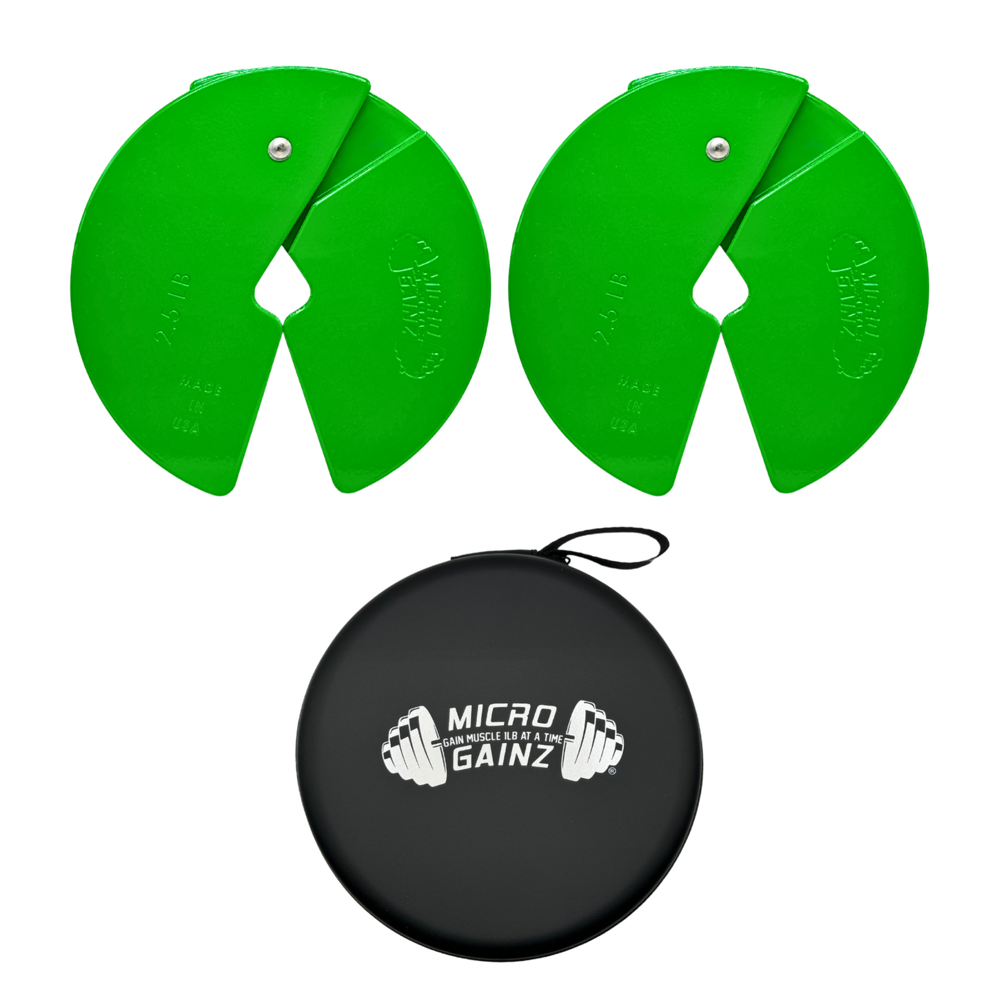 Green 2.5LB Dumbbell Fractional Weight Plates - Micro Gainz - The Track and Field Store