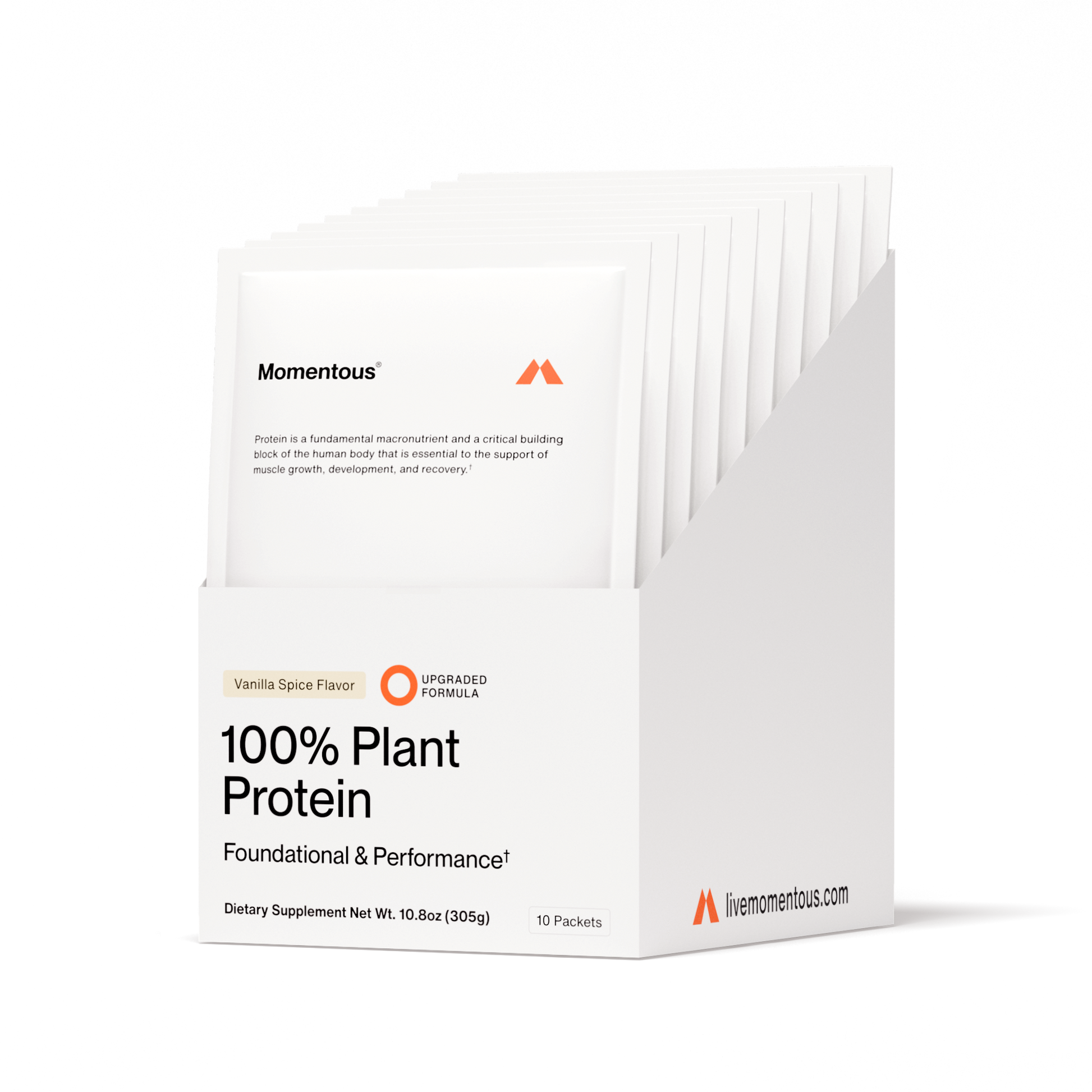 100% Plant Protein 10-Travel Packs - Momentous - The Track and Field Store