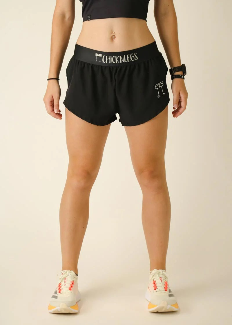 Women's Black 1.5" Split Shorts - ChicknLegs Triathlete Store