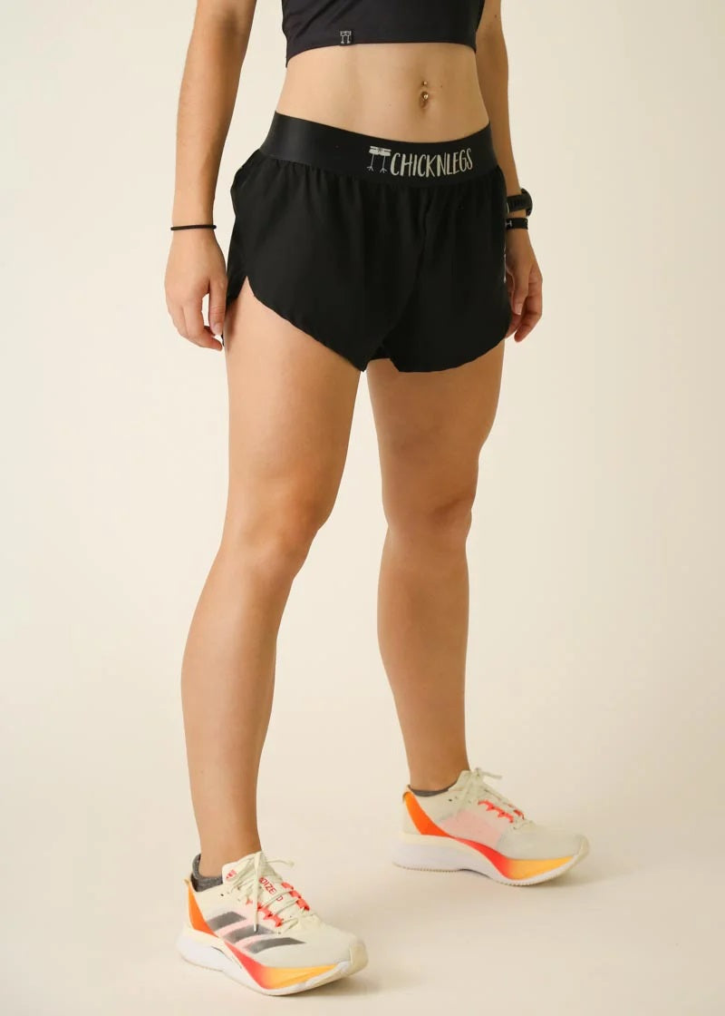 Women's Black 1.5" Split Shorts - ChicknLegs Triathlete Store