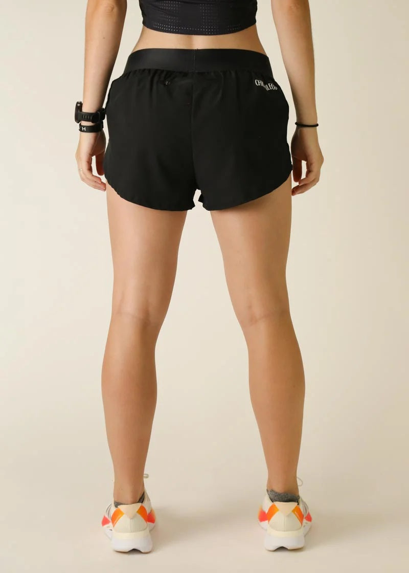 Women's Black 1.5" Split Shorts - ChicknLegs Triathlete Store