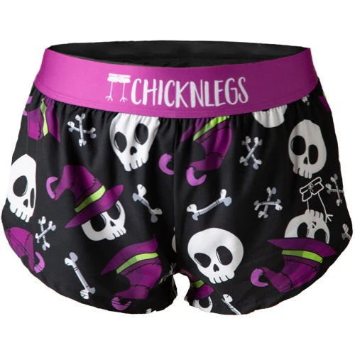 Women's Skulls 1.5" Split Shorts - ChicknLegs Triathlete Store