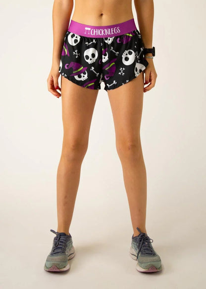 Women's Skulls 1.5" Split Shorts - ChicknLegs Triathlete Store