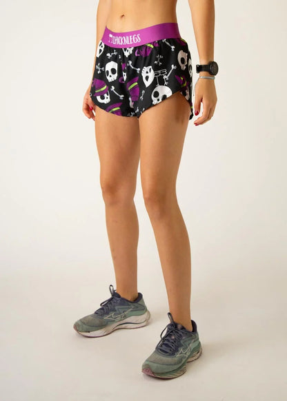 Women's Skulls 1.5" Split Shorts - ChicknLegs Triathlete Store