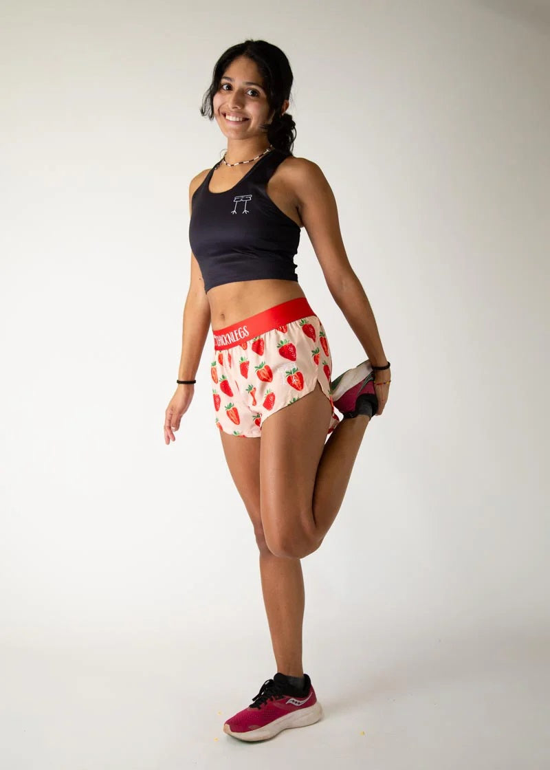 Women's Strawberry 1.5" Split Shorts - ChicknLegs Triathlete Store