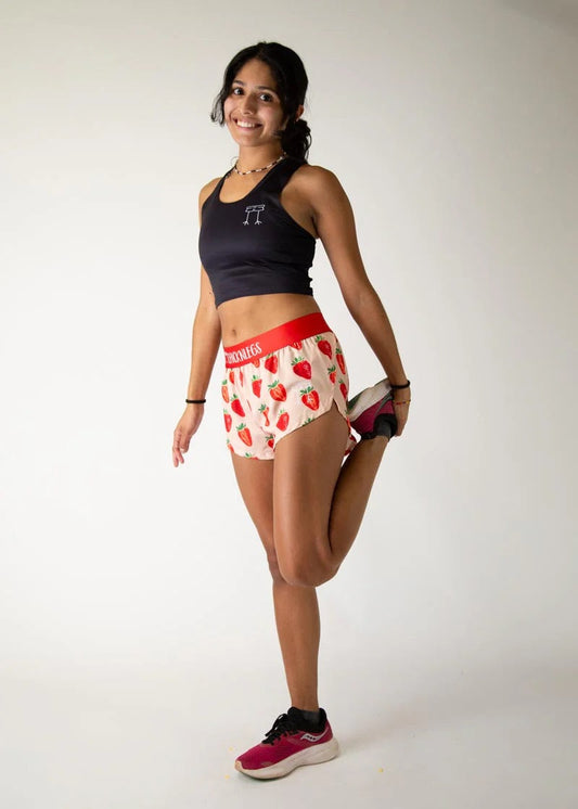 Women's Strawberry 1.5" Split Shorts - ChicknLegs