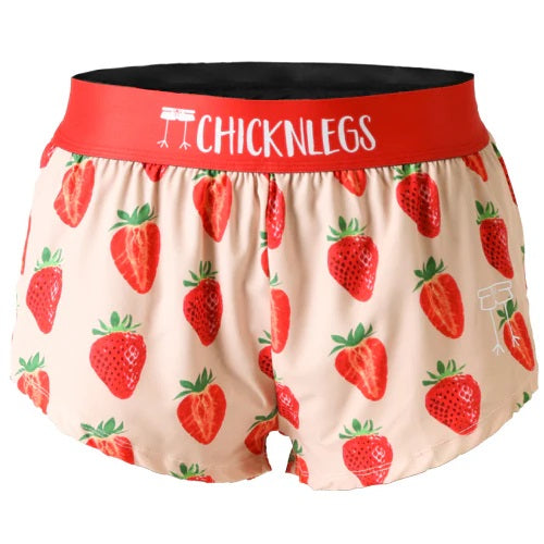 Women's Strawberry 1.5" Split Shorts - ChicknLegs Triathlete Store