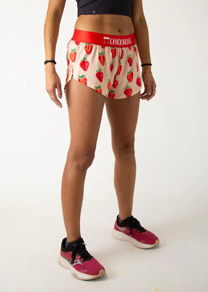 Women's Strawberry 1.5" Split Shorts - ChicknLegs Triathlete Store